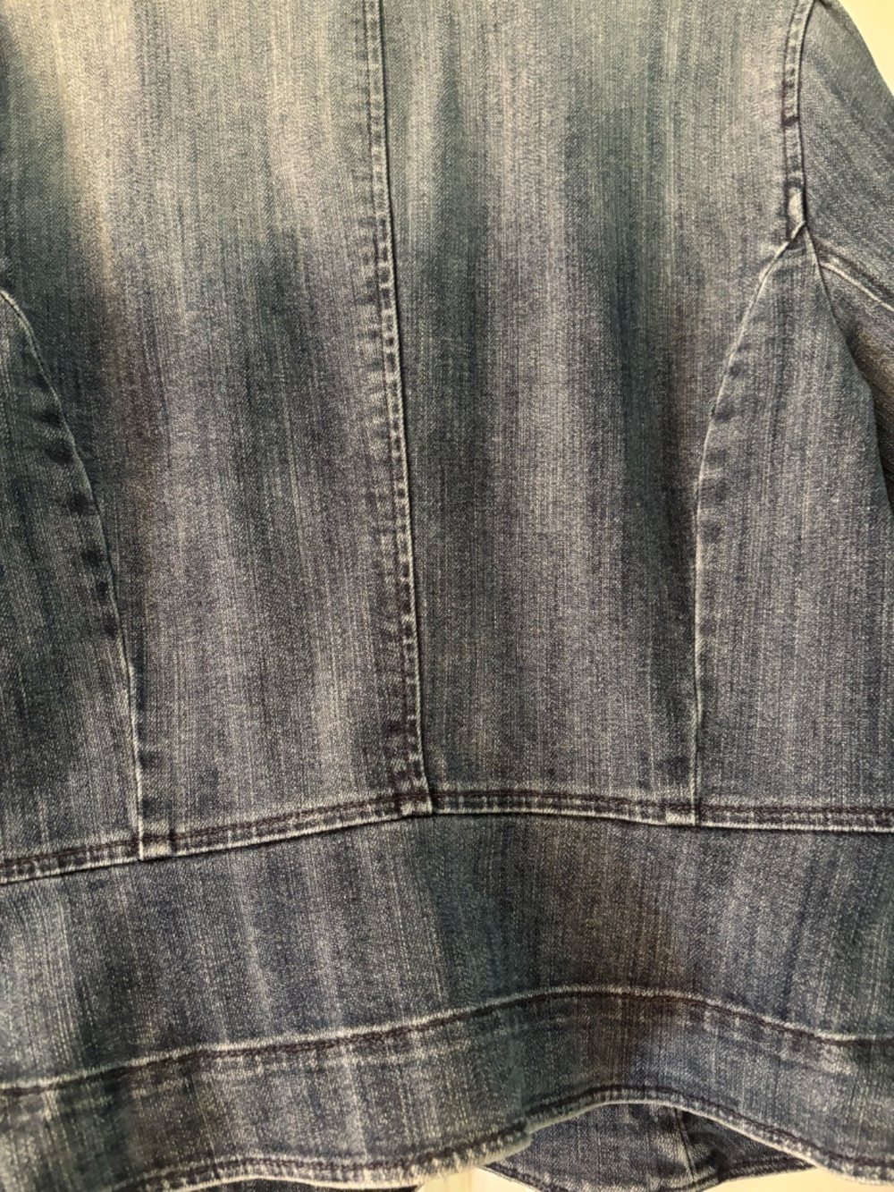 INC International Concepts Denim Jacket Brass Button Stretch Jean Jacket Size M - Picture 13 of 16